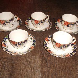 5 sets John Maddock Sons teacup saucer Majestic demi demitasse china
